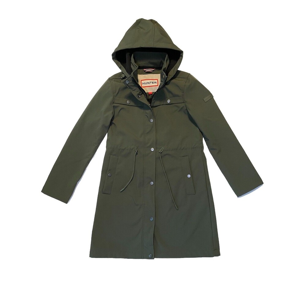 NWT - Hunter Hooded Water Resistant (Kate) Rain Coat Olive Green Sz S ($199.00) - Picture 3 of 16